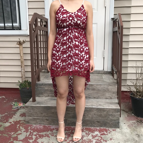 LAST 1: NEW Red V-neck High Low Dress - Picture 8 of 8